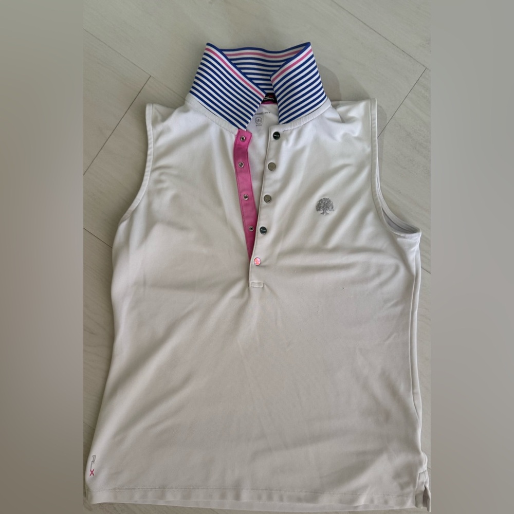 Ralph Lauren White and Pink Striped Polo size small RLX